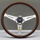 Volani 3-kraki volanski obroč Nardi Classic ND36, 360mm, les, 40mm zamik, rjava/krom | race-shop.si