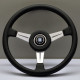 Volani 3-kraki volanski obroč Nardi Classic ND36, 360mm, usnje, 40mm zamik, črna/krom | race-shop.si