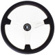 Volani 3-kraki volanski obroč Nardi Classic ND36, 360mm, usnje, 40mm zamik, črna/krom/bela | race-shop.si