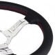 Volani 3-kraki volanski obroč Nardi Deep Corn, 330mm, usnje, 50mm zamik, črna/krom | race-shop.si