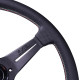 Volani 3-kraki volanski obroč Nardi Deep Corn, 330mm, usnje, šiv Italia, 50mm zamik, črna | race-shop.si