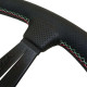 Volani 3-kraki volanski obroč Nardi Deep Corn, 330mm, usnje, šiv Italia, 50mm zamik, črna | race-shop.si