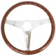 Volani 3-kraki volanski obroč Nardi Classic ND39, 390mm, les, 45mm zamik, rjava/srebrna | race-shop.si