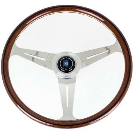 Promocije 3-kraki volanski obroč Nardi Classic ND34, 340mm, les, 40mm zamik, rjava/krom | race-shop.si