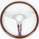 Promocije 3-kraki volanski obroč Nardi Classic ND34, 340mm, les, 40mm zamik, rjava/krom | race-shop.si