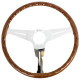 Volani 3-kraki volanski obroč Nardi Classic ND39, 390mm, les, 40mm zamik, rjava/srebrna | race-shop.si