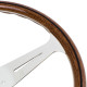 Volani 3-kraki volanski obroč Nardi Classic ND39, 390mm, les, 40mm zamik, rjava/srebrna | race-shop.si