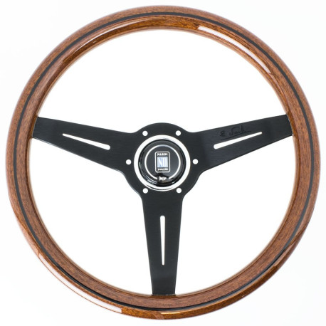 Volani 3-kraki volanski obroč Nardi Classic ND34, 340mm, les, 25mm zamik, rjava/črna | race-shop.si