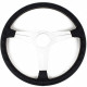 Volani 3-kraki volanski obroč Nardi Classic ND39, 390mm, usnje, 30mm zamik, črna/srebrna | race-shop.si