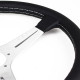 Volani 3-kraki volanski obroč Nardi Classic ND39, 390mm, usnje, 30mm zamik, črna/srebrna | race-shop.si
