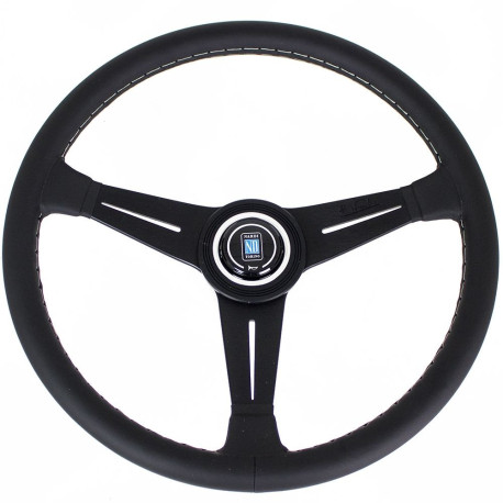 Volani 3-kraki volanski obroč Nardi Classic ND39, 390mm, usnje, 30mm zamik, črna | race-shop.si