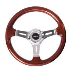 3-kraki volanski obroč NRG Classic Cherry, 330mm, les, brez zamika, rjava/krom