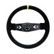 Volani 2-kraki volanski obroč NRG, 350mm, semiš, 75mm zamik, črna/rumena | race-shop.si