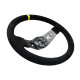 Volani 2-kraki volanski obroč NRG, 350mm, semiš, 75mm zamik, črna/rumena | race-shop.si