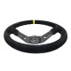 Volani 2-kraki volanski obroč NRG, 350mm, semiš, 75mm zamik, črna/rumena | race-shop.si