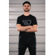 Majice MAXTON Design mens t-shirt, black with gray logo | race-shop.si
