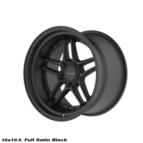 ALU disky STROM STROM DS-05 platišče 18x10.5 5x120 72.6 ET10, Full Satin Black s črnimi zakovicami | race-shop.si