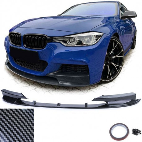 Body kit a vizuálne doplnky Sprednji lip spojler SPORT karbonski videz za BMW 3 Series F30 F31 11-19 NEPOPOLNO | race-shop.si