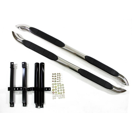 Side steps and rails Stainless steel side frames for MITSUBISHI L200 4D 2007-2016 76mm | race-shop.si