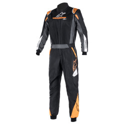 FIA tekmovalni kombinezon ALPINESTARS Atom, črna/antracit/oranžna/fluo
