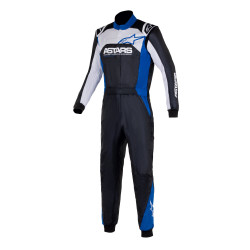 FIA tekmovalni kombinezon ALPINESTARS Atom, črna/srebrna/modra