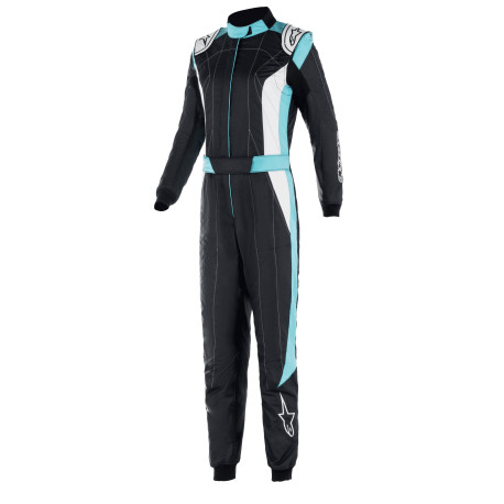 Obleke Alpinestars FIA Dirkaški kombinezon Women Stella GP Pro Comp V2, črna/tirkizna/bela | race-shop.si