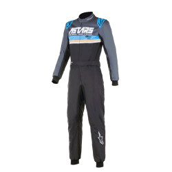 CIK-FIA kombinezon za karting ALPINESTARS KMX-9 V3 Graphic 4, črna/cian/rumena/fluo