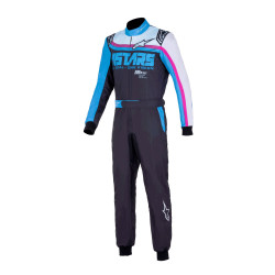 CIK-FIA kombinezon za karting ALPINESTARS KMX-9 V3 Graphic 2, črna/modra/fuksija