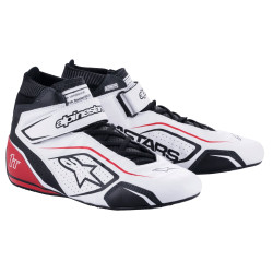 FIA dirkalni čevlji Alpinestars Tech-1 T V3, bela/črna/rdeča