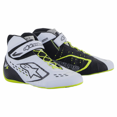 Čevlji Dirkaški čevlji Alpinestars Tech-1 KX V2, črna/bela/rumena | race-shop.si