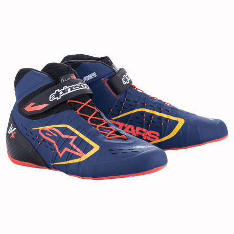 Čevlji Dirkaški čevlji Alpinestars Tech-1 KX V2, ultramarin modra/rdeča fluo/rumena | race-shop.si