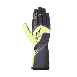 Otroške rokavice za karting Alpinestars Tech-1 K Race S V2 Corporate (notranji šivi), antracit/fluo rumena