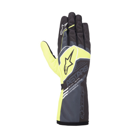 Rokavice Otroške rokavice za karting Alpinestars Tech-1 K Race S V2 Corporate (notranji šivi), antracit/fluo rumena | race-shop.si