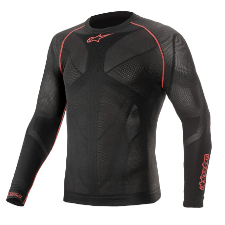 Spodnje perilo Alpinestars Ride Tech V2 Poletna spodnja majica (podmajica) z dolgimi rokavi, črna/rdeča | race-shop.si