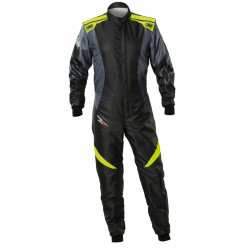 FIA otroški kombinezon za karting OMP KS-2X ART, črna/fluo/rumena