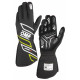 Race gloves OMP ONE-S my2025 with FIA homologation (external stitching), anthracite/fluo yellow