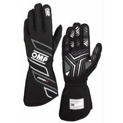 Race gloves OMP ONE-S my2025 with FIA homologation (external stitching), black