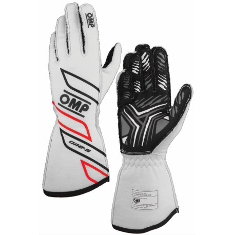 Rokavice FIA dirkalne rokavice OMP ONE-S my2025 (zunanji šivi), bela | race-shop.si