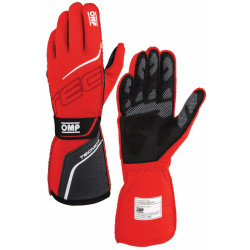 Race gloves OMP TECNICA my2025 with FIA homologation (external stitching), red/black