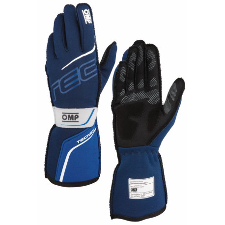 Rokavice FIA dirkalne rokavice OMP TECNICA (zunanji šivi), mornarsko modra/kraljevo modra | race-shop.si