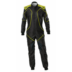CIK-FIA otroški kombinezon za karting OMP KS-3X ART STYLE2, črna/fluo/rumena