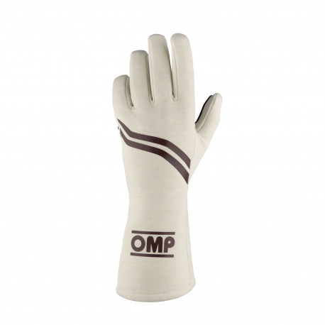Rokavice FIA dirkalne rokavice OMP DIJON (notranji šivi), krem/rjava | race-shop.si