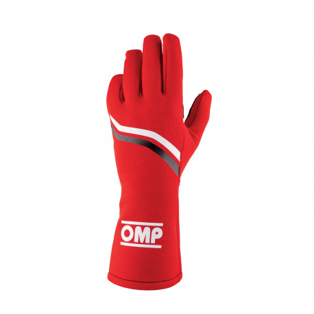 Rokavice Race gloves OMP DIJON my2025 with FIA (inside stitching) Red with white/black stripes | race-shop.si