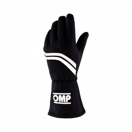 Rokavice Race gloves OMP DIJON my2025 with FIA (inside stitching) Black with whte stripes | race-shop.si