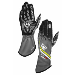 Rokavice za karting OMP KS-2 ART my2025 (zunanji šivi), antracit/fluo rumena