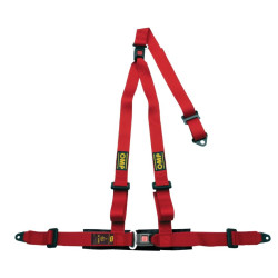 3 point safety belts OMP STRADA 3 ECE 16-08, red