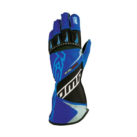 Rokavice Race gloves OMP KS-2R (external stitching) blue/white/white | race-shop.si