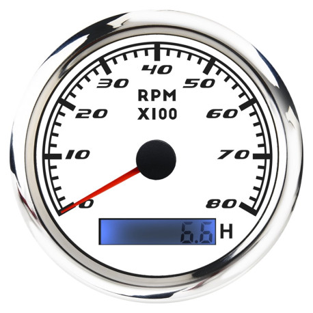 Gauges RACES Marine RACES Marine WHITE - Dodatni merilnik hitrosti / tahometer (0-8000RPM) | race-shop.si