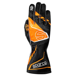 Race gloves Sparco K-ATTACK 2025, black/fluo orange