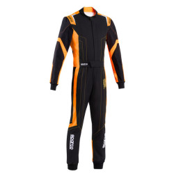CIK-FIA kombinezon za karting SPARCO THUNDER K48 ADV, črna/fluo/oranžna